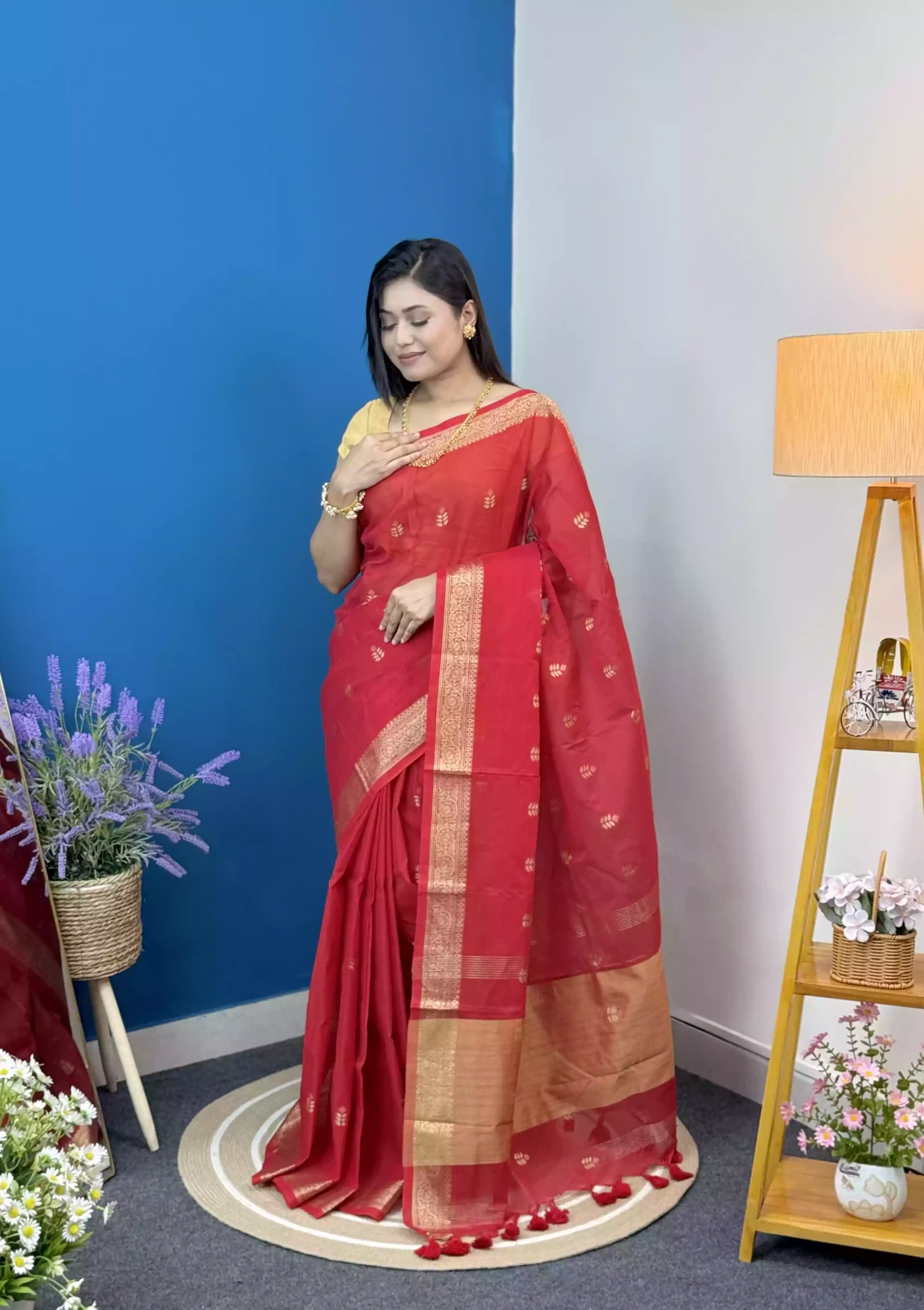 Red Gold Kasturi Cotton Saree