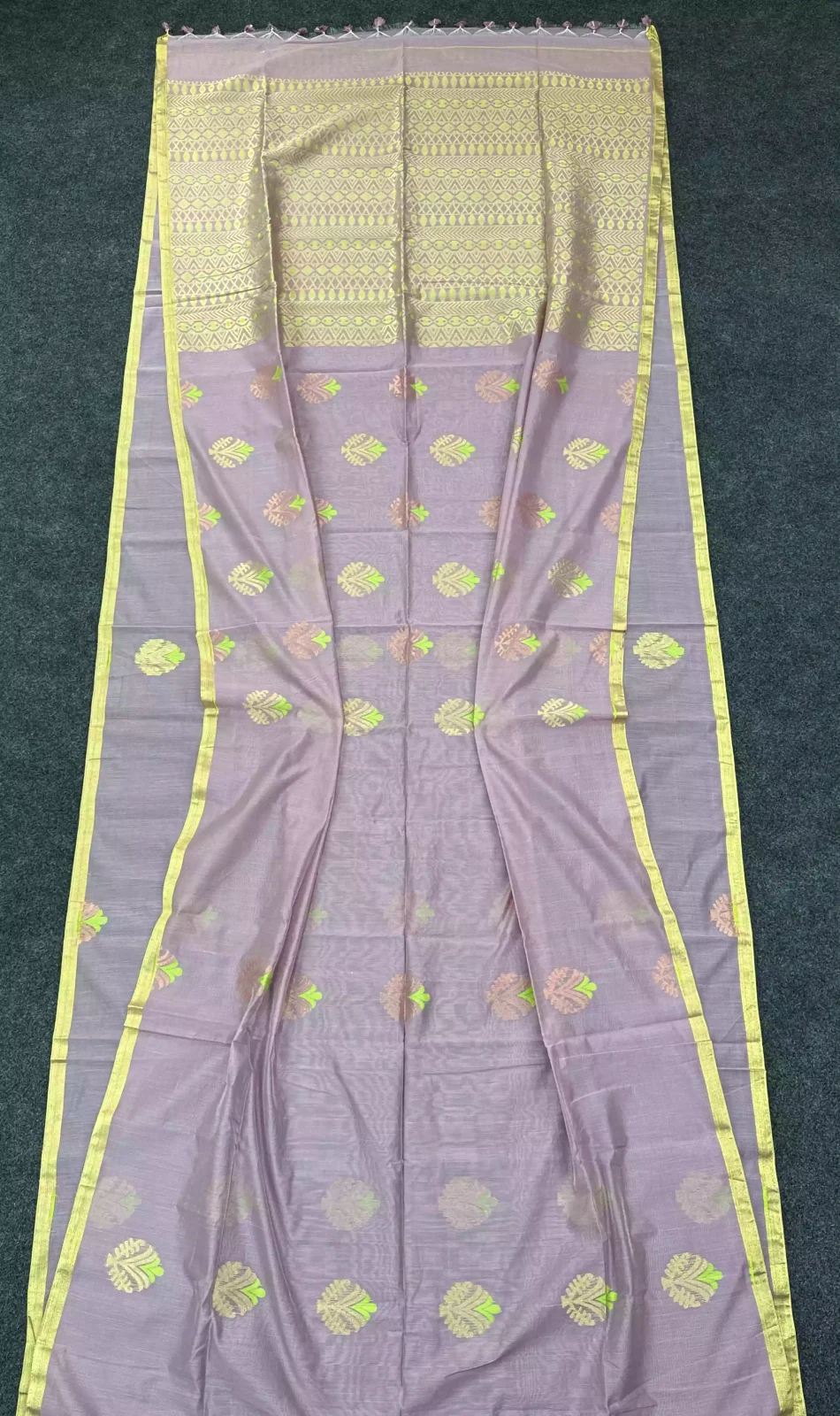 Lavender Lilac Premium Jamdani Motif Saree