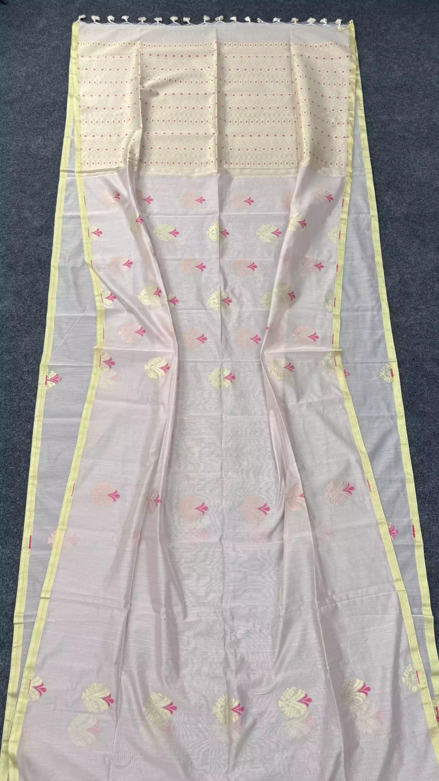 Blush Pink Jamdani Motif Saree
