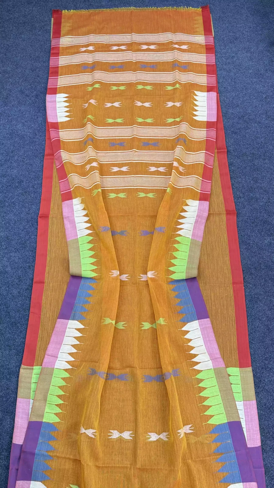 Mustard Multicolor Suily Manipuri Saree