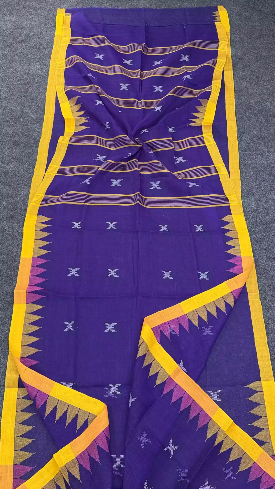 Purple & Mustard Suily Manipuri Saree