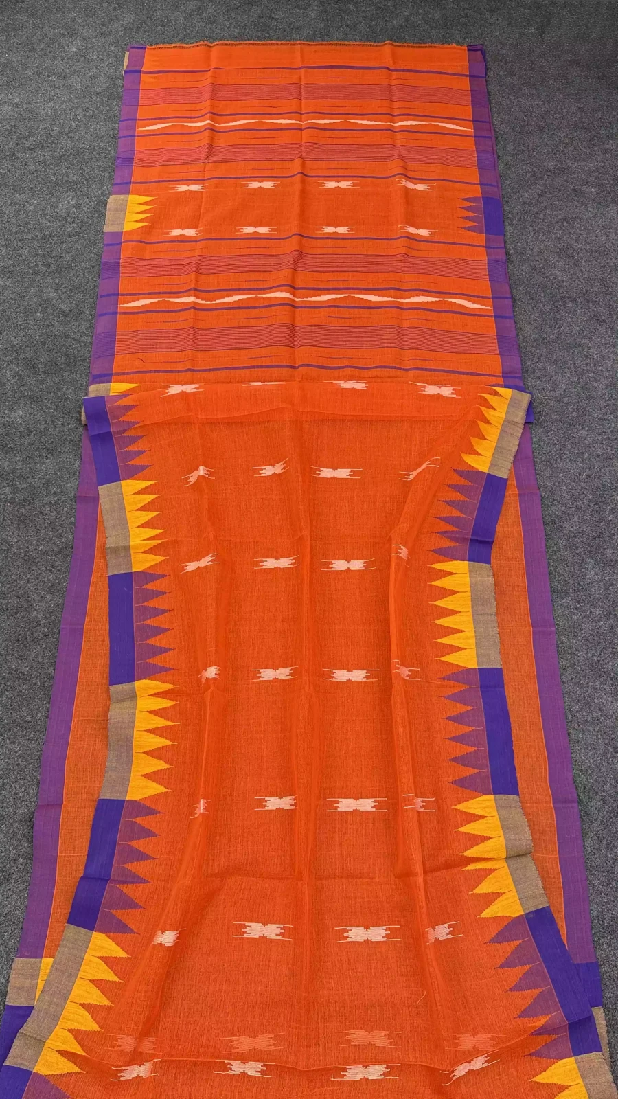 Orange & Purple Suily Manipuri Saree