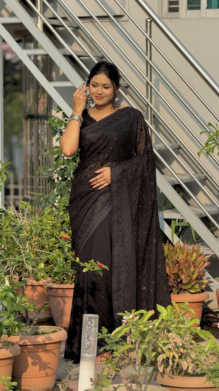 Black Puja Special Saree